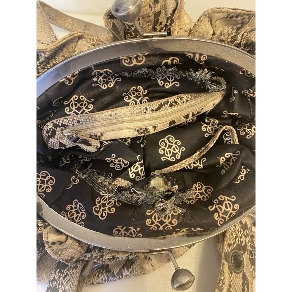 Y2K Jessica Simpson Faux Leather Faux Snake Skin Soho Boho Shoulder Bag Purse - Picture 6 of 12